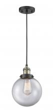 Innovations Lighting 201C-BAB-G202-8 - Beacon - 1 Light - 8 inch - Black Antique Brass - Cord hung - Mini Pendant