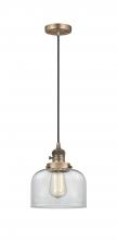 Innovations Lighting 201CSW-BB-G72 - Bell - 1 Light - 8 inch - Brushed Brass - Cord hung - Mini Pendant