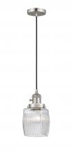 Innovations Lighting 201CSW-SN-G302-LED - Colton - 1 Light - 6 inch - Brushed Satin Nickel - Cord hung - Mini Pendant