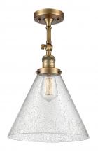 Innovations Lighting 201F-BB-G44-L - Cone - 1 Light - 12 inch - Brushed Brass - Semi-Flush Mount