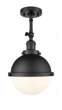 Innovations Lighting 201F-BK-HFS-81-BK - Hampden - 1 Light - 9 inch - Matte Black - Semi-Flush Mount