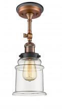 Innovations Lighting 201FBP-ACBK-G182 - Canton - 1 Light - 6 inch - Antique Copper - Semi-Flush Mount