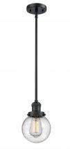 Innovations Lighting 201S-BK-G204-6 - Beacon - 1 Light - 6 inch - Matte Black - Stem Hung - Mini Pendant