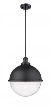 Innovations Lighting 201S-BK-HFS-124-BK - Hampden - 1 Light - 13 inch - Matte Black - Stem Hung - Pendant