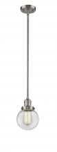 Innovations Lighting 201S-SN-G202-6 - Beacon - 1 Light - 6 inch - Brushed Satin Nickel - Stem Hung - Mini Pendant