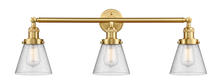 Innovations Lighting 205-SG-G64-LED - Cone - 3 Light - 30 inch - Satin Gold - Bath Vanity Light