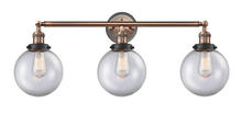 Innovations Lighting 205BP-ACBK-G202-8 - Beacon - 3 Light - 32 inch - Antique Copper - Bath Vanity Light