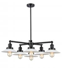 Innovations Lighting 207-6CR-BK-G1 - Halophane 6 Light Chandelier