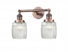 Innovations Lighting 208-AC-G302 - Colton - 2 Light - 16 inch - Antique Copper - Bath Vanity Light