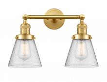 Innovations Lighting 208-SG-G64-LED - Cone - 2 Light - 16 inch - Satin Gold - Bath Vanity Light