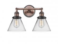 Innovations Lighting 208BP-ACBK-G42 - Cone - 2 Light - 18 inch - Antique Copper - Bath Vanity Light