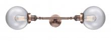 Innovations Lighting 208L-AC-G202-8 - Beacon - 2 Light - 8 inch - Antique Copper - Bath Vanity Light