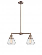 Innovations Lighting 209-AC-G172 - Fulton - 2 Light - 21 inch - Antique Copper - Stem Hung - Adjustable Island Light