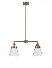 Innovations Lighting 209-AC-G64 - Cone - 2 Light - 21 inch - Antique Copper - Stem Hung - Island Light