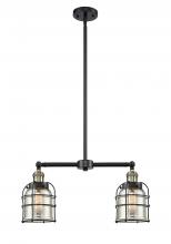 Innovations Lighting 209-BAB-G58-CE - Bell Cage - 2 Light - 21 inch - Black Antique Brass - Stem Hung - Island Light