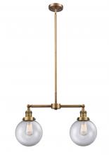 Innovations Lighting 209-BB-G202-8 - Beacon - 2 Light - 25 inch - Brushed Brass - Stem Hung - Island Light