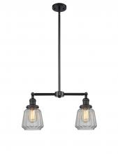 Innovations Lighting 209-BK-G142 - Chatham - 2 Light - 21 inch - Matte Black - Stem Hung - Adjustable Island Light