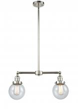 Innovations Lighting 209-PN-G202-6 - Beacon - 2 Light - 23 inch - Polished Nickel - Stem Hung - Island Light