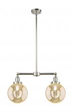 Innovations Lighting 209-PN-G208-8 - Beacon - 2 Light - 25 inch - Polished Nickel - Stem Hung - Adjustable Island Light