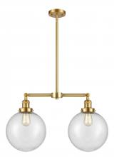 Innovations Lighting 209-SG-G204-10 - Beacon - 2 Light - 25 inch - Satin Gold - Stem Hung - Adjustable Island Light