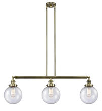 Innovations Lighting 213-AB-G204-8 - Beacon - 3 Light - 41 inch - Antique Brass - Stem Hung - Adjustable Island Light