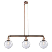 Innovations Lighting 213-AC-G204-8 - Beacon - 3 Light - 41 inch - Antique Copper - Stem Hung - Island Light