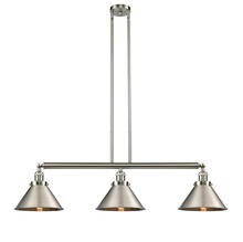 Innovations Lighting 213-SN-M10-SN - Briarcliff - 3 Light - 43 inch - Brushed Satin Nickel - Stem Hung - Adjustable Island Light