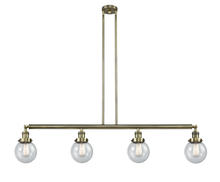 Innovations Lighting 214-AB-G204-6 - Beacon - 4 Light - 51 inch - Antique Brass - Stem Hung - Island Light