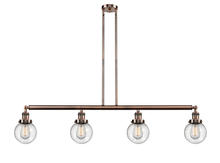 Innovations Lighting 214-AC-G204-6 - Beacon - 4 Light - 51 inch - Antique Copper - Stem Hung - Island Light