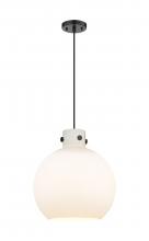 Innovations Lighting 410-1PL-BK-G410-14WH - Newton Sphere - 1 Light - 14 inch - Matte Black - Cord hung - Pendant