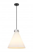 Innovations Lighting 410-1PL-BK-G411-16WH - Newton Cone - 1 Light - 16 inch - Matte Black - Cord hung - Pendant