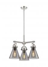 Innovations Lighting 410-3CR-PN-G411-7SM - Newton Cone - 3 Light - 21 inch - Polished Nickel - Pendant