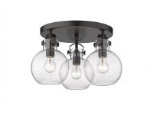 Innovations Lighting 410-3F-BK-G410-7SDY - Newton Sphere - 3 Light - 18 inch - Matte Black - Flush Mount