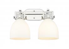 Innovations Lighting 411-2W-PN-G412-7WH - Newton Bell - 2 Light - 17 inch - Polished Nickel - Bath Vanity Light