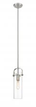 Innovations Lighting 423-1S-SN-G423-12CL - Pilaster II Cylinder - 1 Light - 12 inch Long Glass - Satin Nickel - Pendant