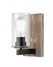 Innovations Lighting 424-1W-BK-CL - Diego - 1 Light - 5 inch - Matte Black - Sconce