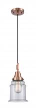 Innovations Lighting 447-1P-AC-G182 - Canton - 1 Light - 7 inch - Antique Copper - Mini Pendant