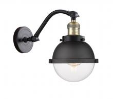 Innovations Lighting 515-1W-BAB-HFS-62-BK - Hampden - 1 Light - 7 inch - Black Antique Brass - Sconce