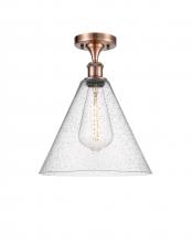 Innovations Lighting 516-1C-AC-GBC-124 - Berkshire - 1 Light - 12 inch - Antique Copper - Semi-Flush Mount