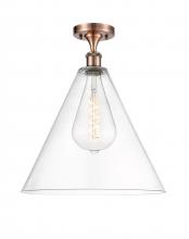 Innovations Lighting 516-1C-AC-GBC-162 - Berkshire - 1 Light - 16 inch - Antique Copper - Semi-Flush Mount