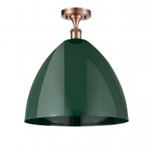 Innovations Lighting 516-1C-AC-MBD-16-GR - Plymouth - 1 Light - 16 inch - Antique Copper - Semi-Flush Mount