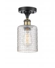 Innovations Lighting 516-1C-BAB-G112C-5CL - Cobbleskill - 1 Light - 5 inch - Black Antique Brass - Semi-Flush Mount