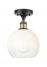 Innovations Lighting 516-1C-BAB-G483-8OP - Brookhaven Globe - 1 Light - 8 inch - Black Antique Brass - Semi-Flush Mount