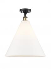 Innovations Lighting 516-1C-BAB-GBC-161 - Berkshire - 1 Light - 16 inch - Black Antique Brass - Semi-Flush Mount