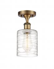 Innovations Lighting 516-1C-BB-G1113 - Cobbleskill - 1 Light - 5 inch - Brushed Brass - Semi-Flush Mount