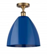 Innovations Lighting 516-1C-BB-MBD-12-BL - Plymouth - 1 Light - 12 inch - Brushed Brass - Semi-Flush Mount