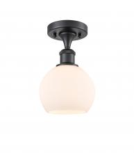 Innovations Lighting 516-1C-BK-G121-6 - Athens - 1 Light - 6 inch - Matte Black - Semi-Flush Mount