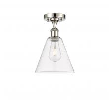 Innovations Lighting 516-1C-PN-GBC-82 - Berkshire - 1 Light - 8 inch - Polished Nickel - Semi-Flush Mount