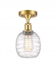 Innovations Lighting 516-1C-SG-G1013 - Belfast - 1 Light - 6 inch - Satin Gold - Semi-Flush Mount