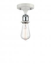  516-1C-WPC-LED - Bare Bulb - 1 Light - 5 inch - White Polished Chrome - Semi-Flush Mount